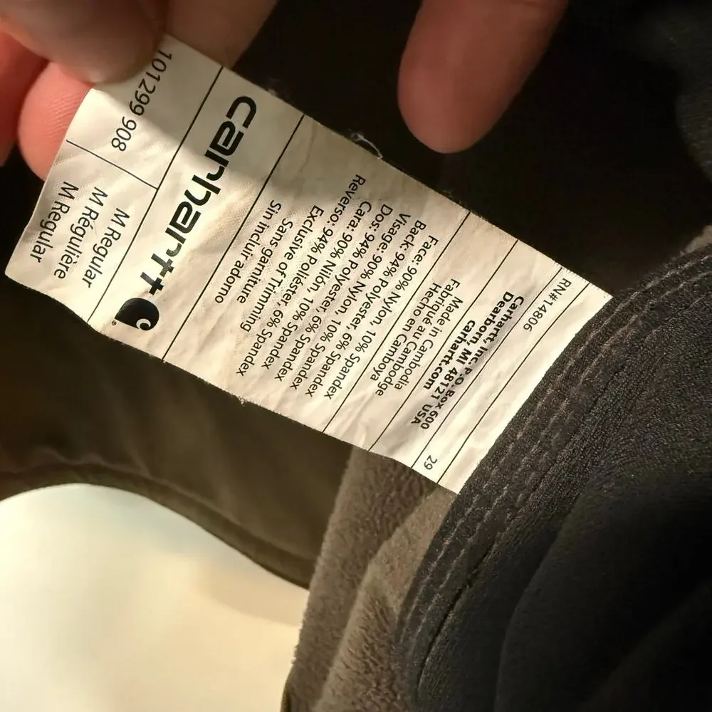 Carhartt Men's Crowley Nylon Jacket Full‎ Zip Softshell Tan Medium Workwear